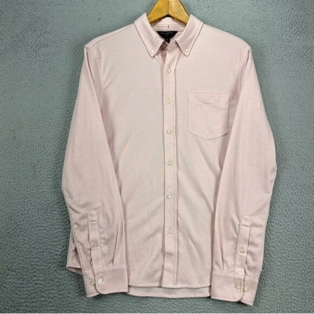 Banana Republic Button Down Shirt Adult Medium Pink Slim Fit Pocket Mens NEW